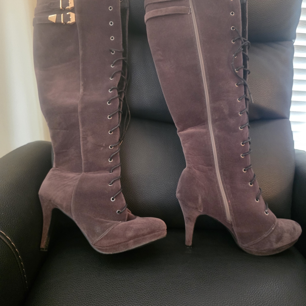 Elegant Purple High Heel Boots
